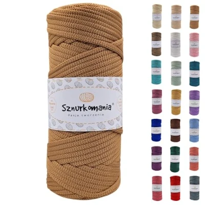 Image of Sznurkomania Polyester Cord, 5 mm, 100 m, Caramel, Flat