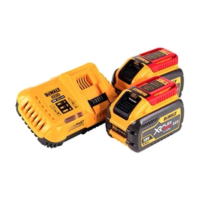 Image of DEWALT 2 x DCB547 18v / 54v XR FLEXVOLT 9.0ah Battery + DCB118 Fast Charger, 18 V, Yellow