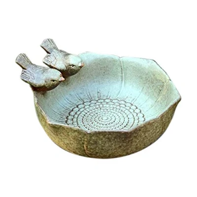 Image of ZAYRAY Ceramic Baths Garden Decor Aquarium Retro Finish Bird