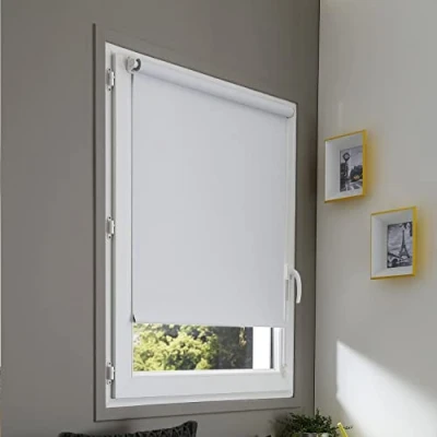 Image of madecostore Blackout Roller Blind, No Drilling Required, White, 56 x 170 cm