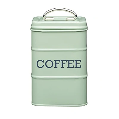 Image of KitchenCraft Living Nostalgia Coffee Storage Canister, 11 x 17 cm (4&quot; 6.5&quot;) English Sage Green
