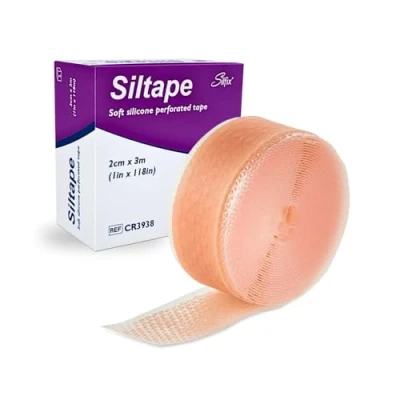 Image of SILTAPE SOFT SILICONE PERFORATED TAPE 2CM X 3M