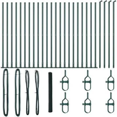 Image of vidaXL Hexagon Fence Green 1.5x50 m Steel
