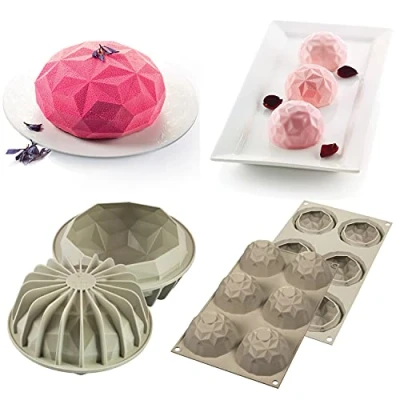 Image of Silikomart 25.010.99.0082 Mini Gemma Set of 2 Silicone Moules Moulds, Gray