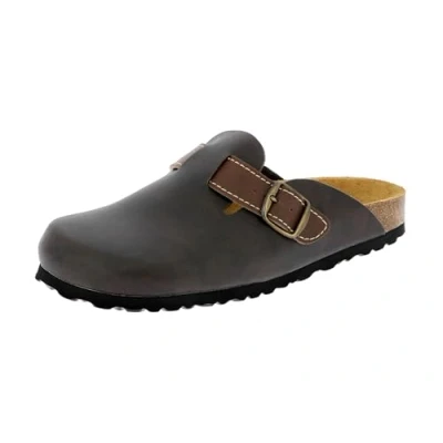 Image of Lico Men&#039;s Bioline Clog Style Clogs, Brown, 3.5 UK