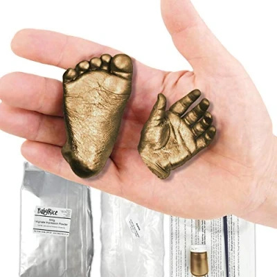 Image of BabyRice Baby Casting Kit to Make 3D Hand and Foot Plaster Casts (Bronze)