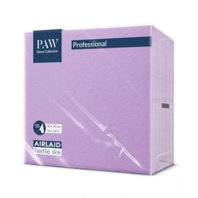 Image of PAW Airlaid Cloth Like Napkins (40 x 40 cm) 50 Pieces Ideal for Wedding, Christening, Communion, Birthday Monocolor Linen Feel Elegant Color: Violet