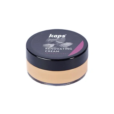 Image of Kaps Renovating Repair Cream For Smooth Leather Shoes Bags Seats, Scratch And Scuff Cover, (130 Beige)