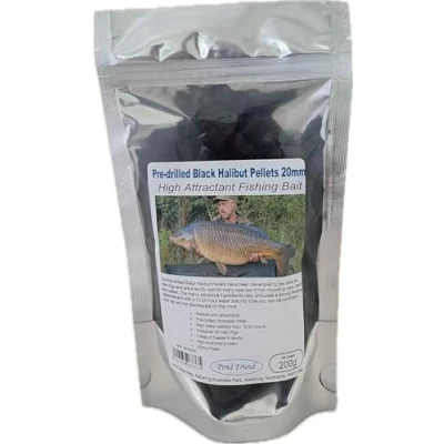 Image of Pre Drilled Black Halibut Carp Fishing Bait 20mm 200g