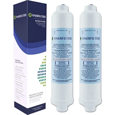 Image of 2 x Finerfilters FF 6010PF Fridge Water Filters Compatible with Samsung, LG, Daewoo, GE, Bosch etc. Using Inline