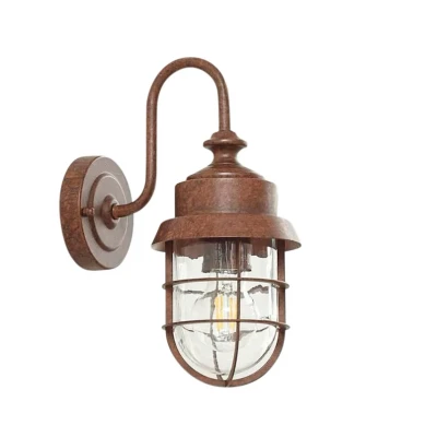 Image of Lindby outdoor wall light Adalie, rust coloured, steel