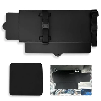 Image of UBRAVE Car Sun Visor Extension, Extender For Car, Anti Glare Car,Car Extender, Window Visor, Uv, Reducer, Protection, Shading Mirror Black (1 Piece)