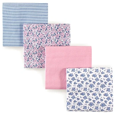 Image of Hudson Baby Unisex Cotton Flannel Receiving Blankets, Classic Floral, One Size