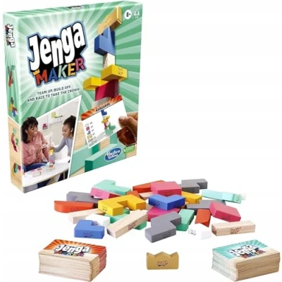 Image of Hasbro Gaming Monopoly Jenga Maker, Wooden Blocks, Stacking Tower Game, Game Kids Ages 8 And Up, 2 6 Players, Multicolor