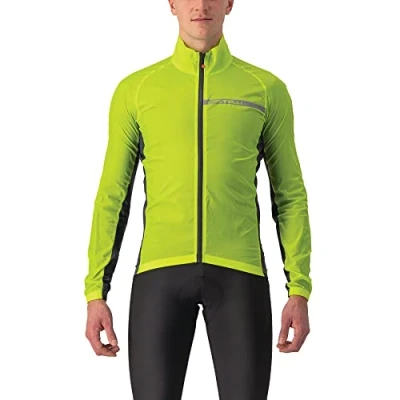 Image of Castelli 4521511 SQUADRA STRETCH Jacket Men&#039;s ELECTRIC LIME/DARK GRAY Size XXL
