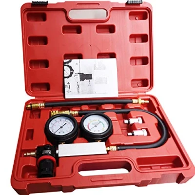 Image of Cylinder Leak Down Tester,Compression Test kit Engine Dual Gauge Leakdown Tester Diagnostics Tool.