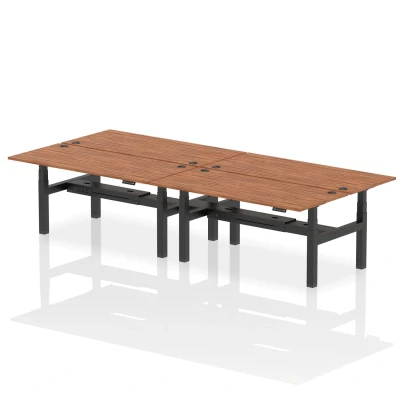 Image of Air B2B 1800x800mm Height Adjustable 4P Bench Desk CP Walnut/Black