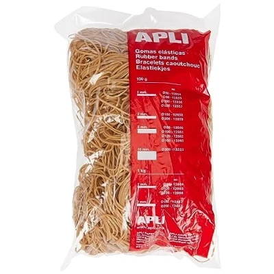 Image of APLI 12865 Pack of 1800 Elastic Bands, 100 x 2 mm