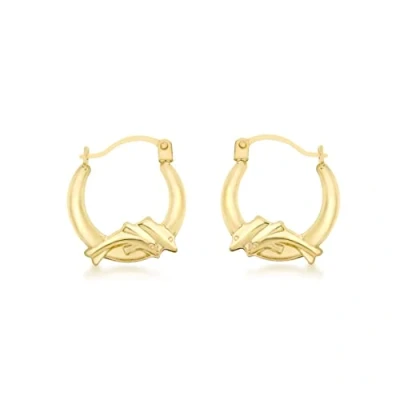 Image of Carissima Gold Women&#039;s 9ct Yellow Double Dolphin Creole Earrings