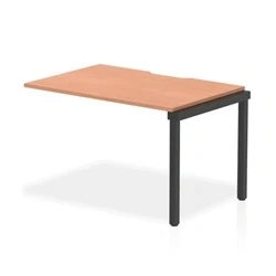 Image of Evolve Plus 1200mm Single Row Bench Desk Ext Kit Beech Top Black Frame