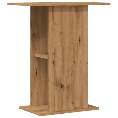 Image of vidaXL aquarium stand fish tank table with storage shelves engineered wood artisan oak 36x60.5x72.5 cm modern home furniture