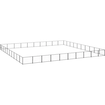 Image of vidaXL Dog Kennel Black 100 m² Steel