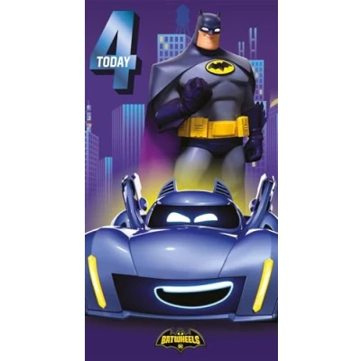 Image of Batwheels Batman Age 4 Birthday Greeting Card