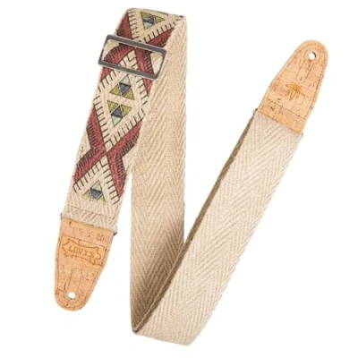 Image of Levy&#039;s MH8P 002 Natural Hemp Webbing w Cork Ends and Pocket 2&quot; Tribal