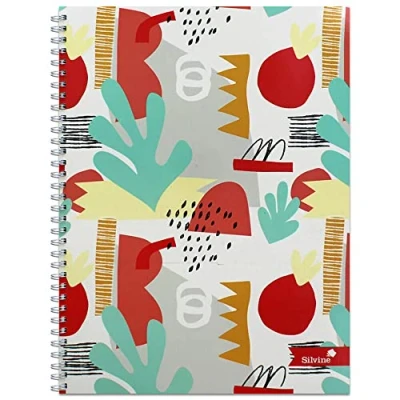 Image of Silvine A4 Wirebound Notebooks , Assorted Marlene West Designs. 160 Pages, Lined with Margin. Ref TWA4MW