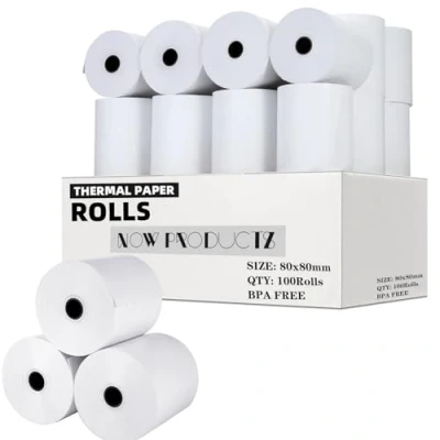 Image of 80x80mm Thermal Till Rolls 100 Receipt Paper