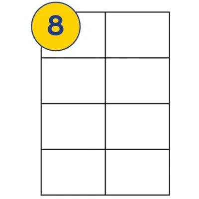Image of LABELS4U 50 Sheets A4, 8 Label per Sheet, Size 105 x 74mm (400 Labels)