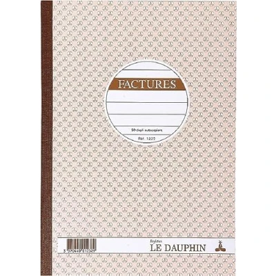 Image of le dauphin Ref. 1232D 1 INVOICE manifold carbonless paper duplicate (1 original and copy) 50 sheets format 29.7 x 21 cm varnished cover