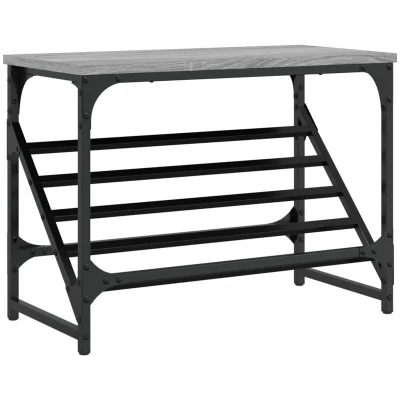 Image of vidaXL Shoe Rack Grey Sonoma 60x30x45 cm Engineered Wood