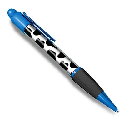 Image of Destination Vinyl ltd 1 x Blue Ballpoint Pen (Black Ink) Funky Cow Print Pattern Animals #8463