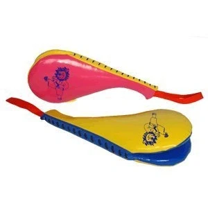 Image of Childrens Taekwondo Lion Kick Paddle Double Yellow/Blue