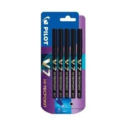 Image of Pilot V7 0.7 Mm Liquid Ink Rollerball Pen Black (Pack of 5)