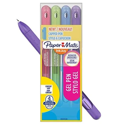 Image of Pencil Case 4 Ballpoint Pens Stick InkJoy Gel 600ST 0.7 col.fun Papermate