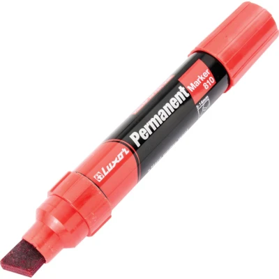 Image of Luxor Permanent Chisel Tip Marker Red (Pk 6)