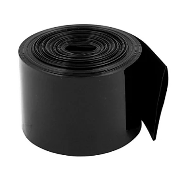 Image of sourcingmap 30mm Flat Width 2.2M Length PVC Heat Shrink Tube Black for 18650 Battery Pack