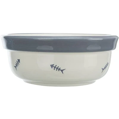 Image of Bowl, ceramic, 0.3 l/ø 12 cm, white/blue grey