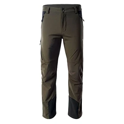 Image of Hi Tec Mens Astoni Softshell Hiking Trousers (L) (Olive Green/Black)