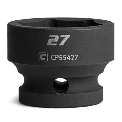 Image of Capri Tools 27 mm Stubby Impact Socket, 1/2 in. Drive, 6 Point, Metric