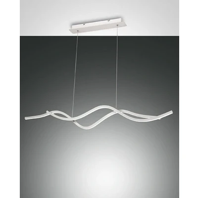 Image of Sinuo LED Integrated Pendant Ceiling Light White Glass
