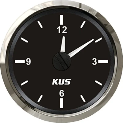 Image of KUS 12 hour clock with backlight 52 mm 12V/24V