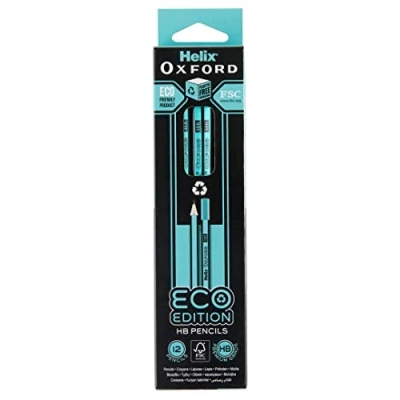Image of Helix Oxford Eco HB Pack of 12 Pencils Blue (856403), Aqua