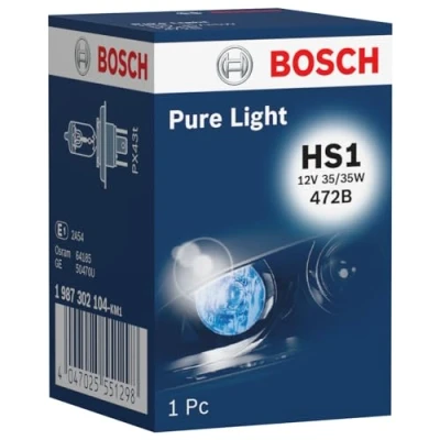 Image of 12V3535WHS1PURELIGHT Light Bulbs BOSCH 1 987 302 104 HS1 12V 35W PX43t Halogen LADA: Riva Saloon