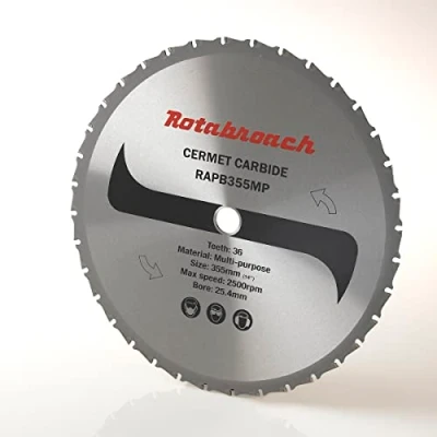 Image of Rotabroach Chop Saw Blade for Multi Purpose RAPB355MP Metal Cutting Cermet Tipped Circular Saws 355mm Durable Cutter High Max Speed 2500 RPM