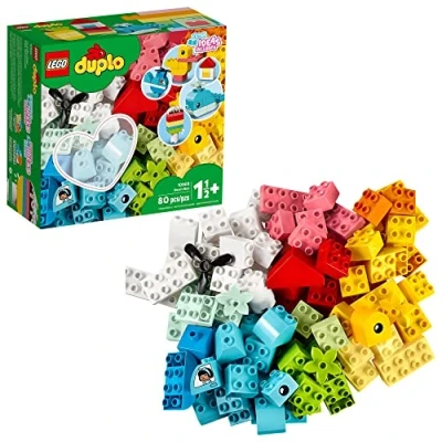 Image of LEGO DUPLO Classic Heart Box, First Bricks Building Toy, Educational Activity and Development Set, Early Learning Toys for Toddlers 1.5 3 Years Old, 10909