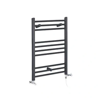 Image of Milano Artle Anthracite Dual Fuel Straight Heated Towel Rail 800mm x 600mm