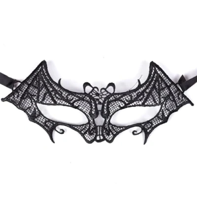 Image of Black Lace Masquerade Halloween Carnival Fancy Dress Party Eye Mask (Choose) (Black Bat)